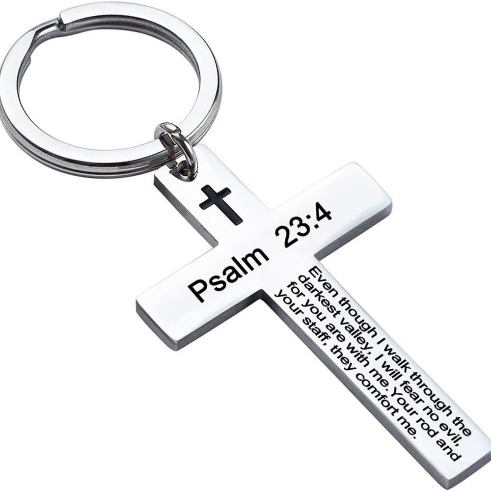 Bible Verse Keychain Christian Cross Keychain for Women, Cross Key Chain for Men